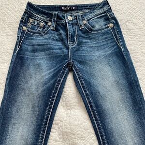 Miss Me Dark Blue mid-rise tailored boot cut Jeans